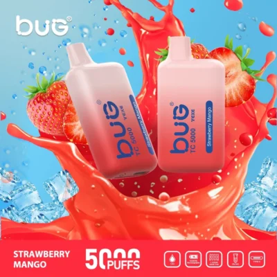 BUG-TC-5000-草莓芒果 BUG TC 5000 Puffs 拋棄式電子煙 5000 口超長續航、Mesh 芯極致霧化,隨時享真實香氣!